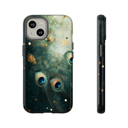 Iridescent Peacock Feather Luxe Phone Case for iPhone, Samsung & Google Pixel
