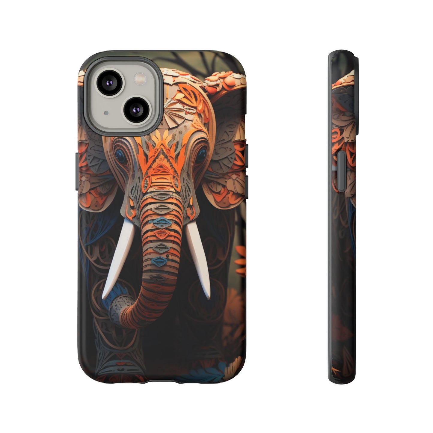 Elegant Artistic Elephant Mobile Cover – Intricate Paper-Cut Design