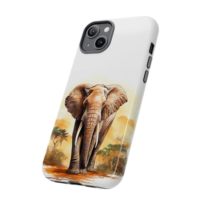 Safari Elephant Watercolor Mobile Cover – Majestic Wildlife Art