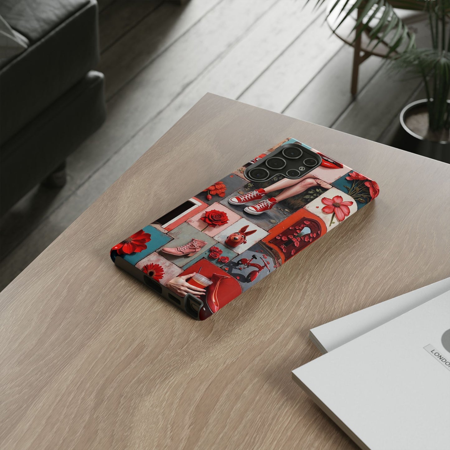 Red Sneakers & Roses Collage Phone Case