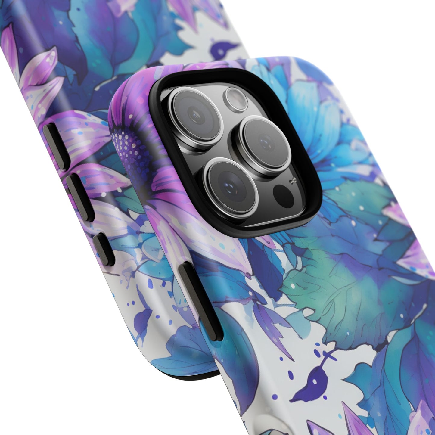 Dreamy Blue & Purple Floral Watercolor Mobile Case