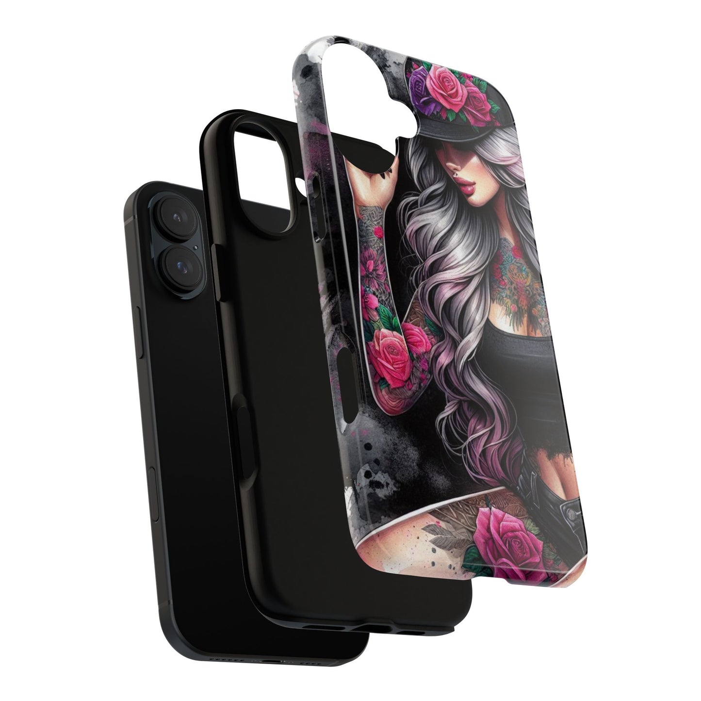 Ink & Roses – Edgy Floral Rebel Mobile Cover