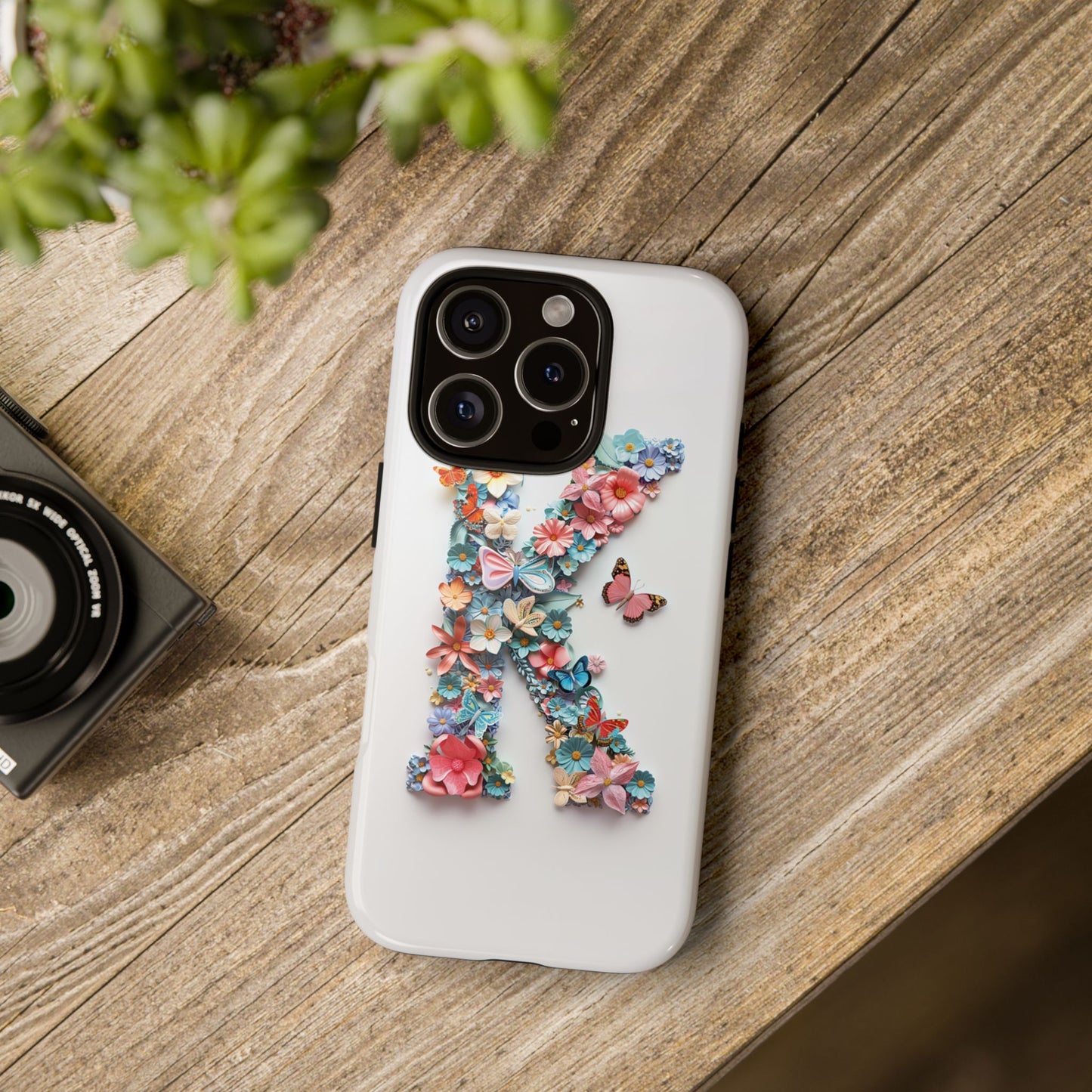 Floral Letter K Phone Case – Personalized Aesthetic Cover for iPhone, Samsung & Google Pixel