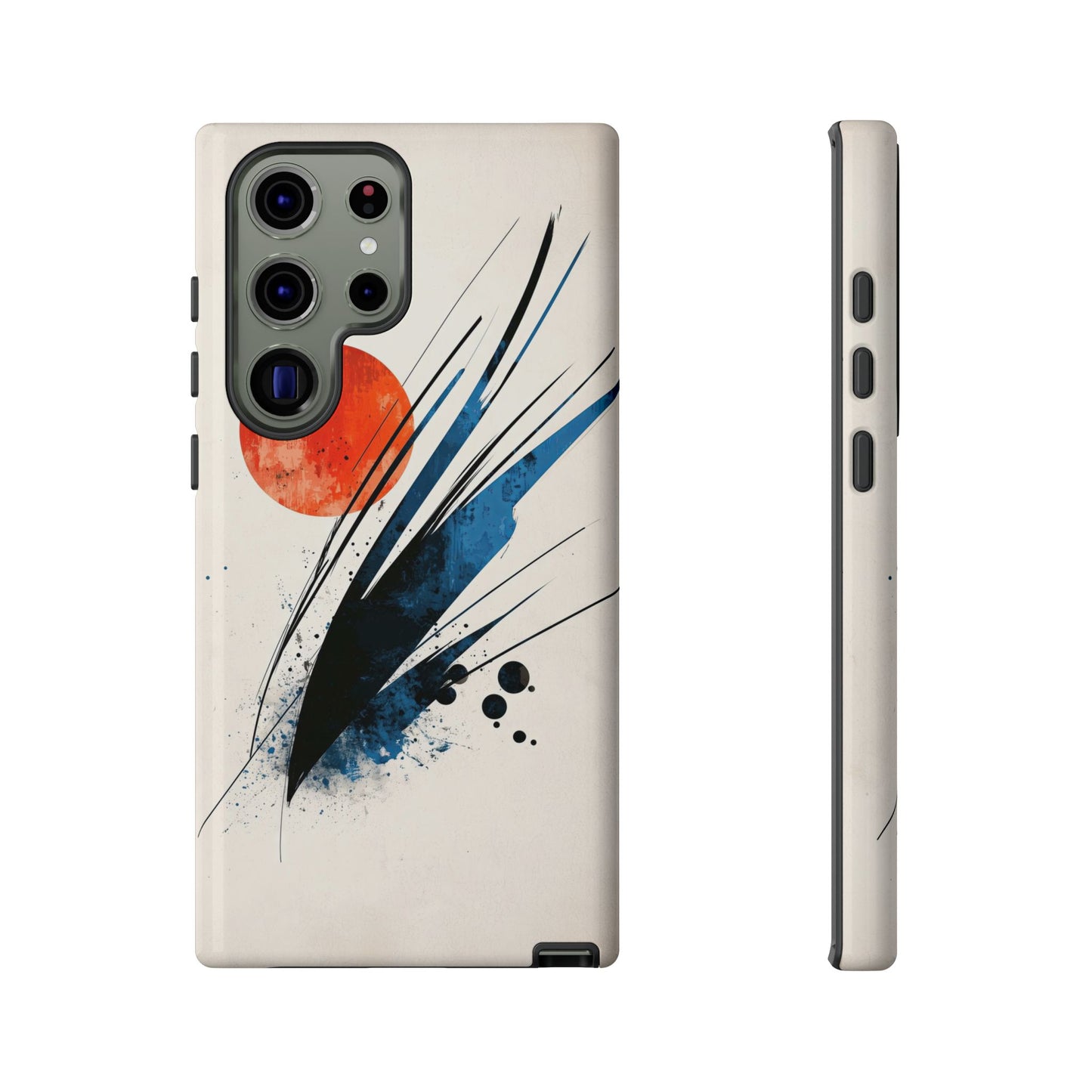 Zen Burst – Minimal Abstract Ink Stroke Phone Case for iPhone, Samsung & Pixel