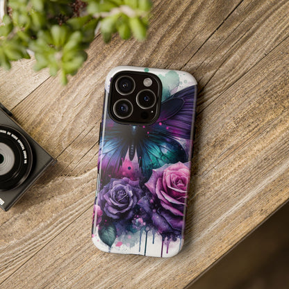 Mystic Bloom – Vibrant Butterfly & Rose Art Mobile Cover