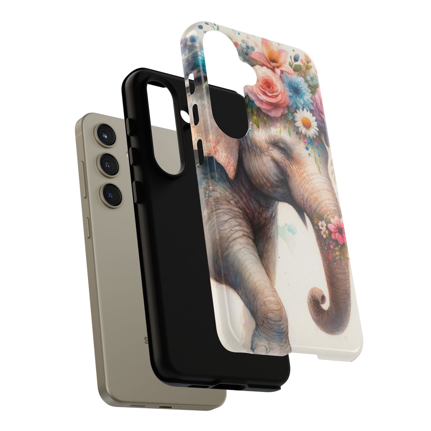 Joyful Floral Elephant Mobile Cover – Whimsical Watercolor Art