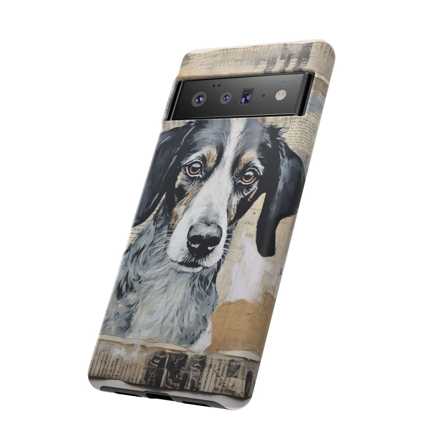 Rustic Dog Portrait – Vintage Collage Style