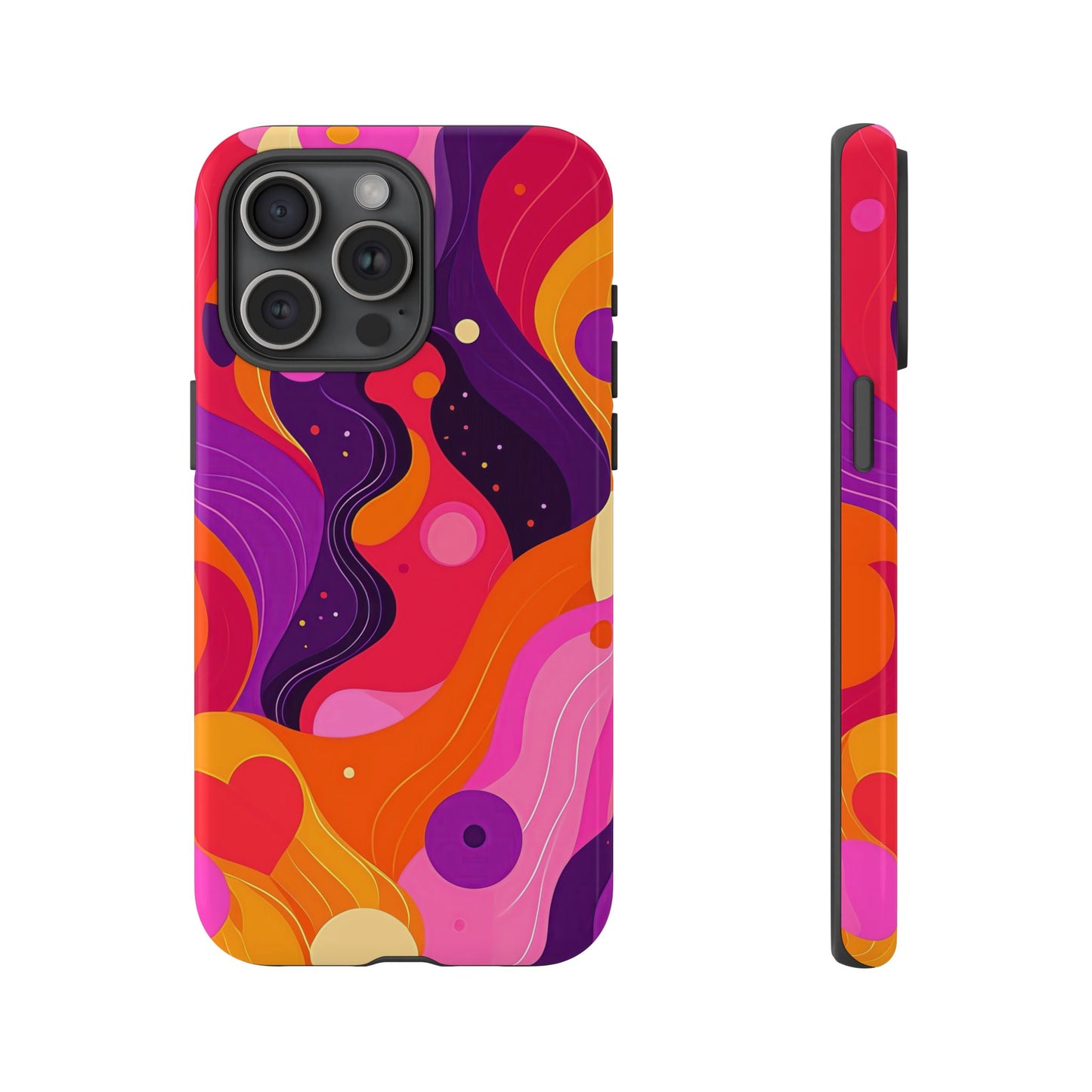 Love Vibes – Retro Abstract Groove Phone Case for iPhone, Google Pixel, Samsung