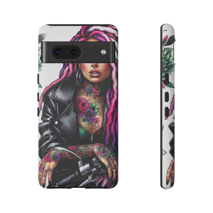 Neon Rebel – Vibrant Biker Queen Mobile Cover