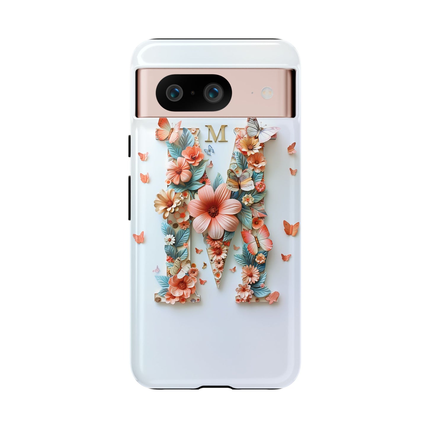 Floral Letter M Phone Case – Personalized Aesthetic Cover for iPhone, Samsung & Google Pixel
