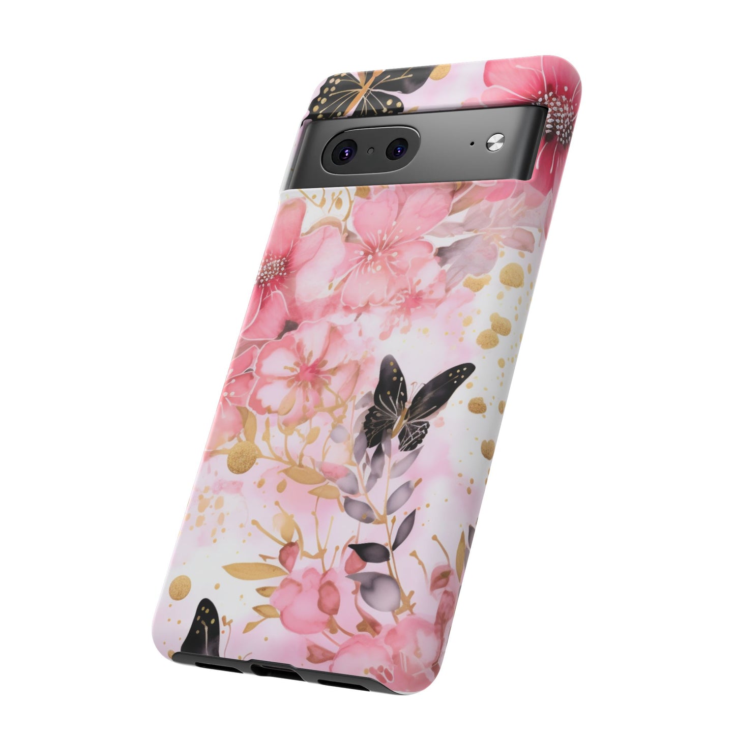Pink Blossom & Gold Butterfly Mobile Case