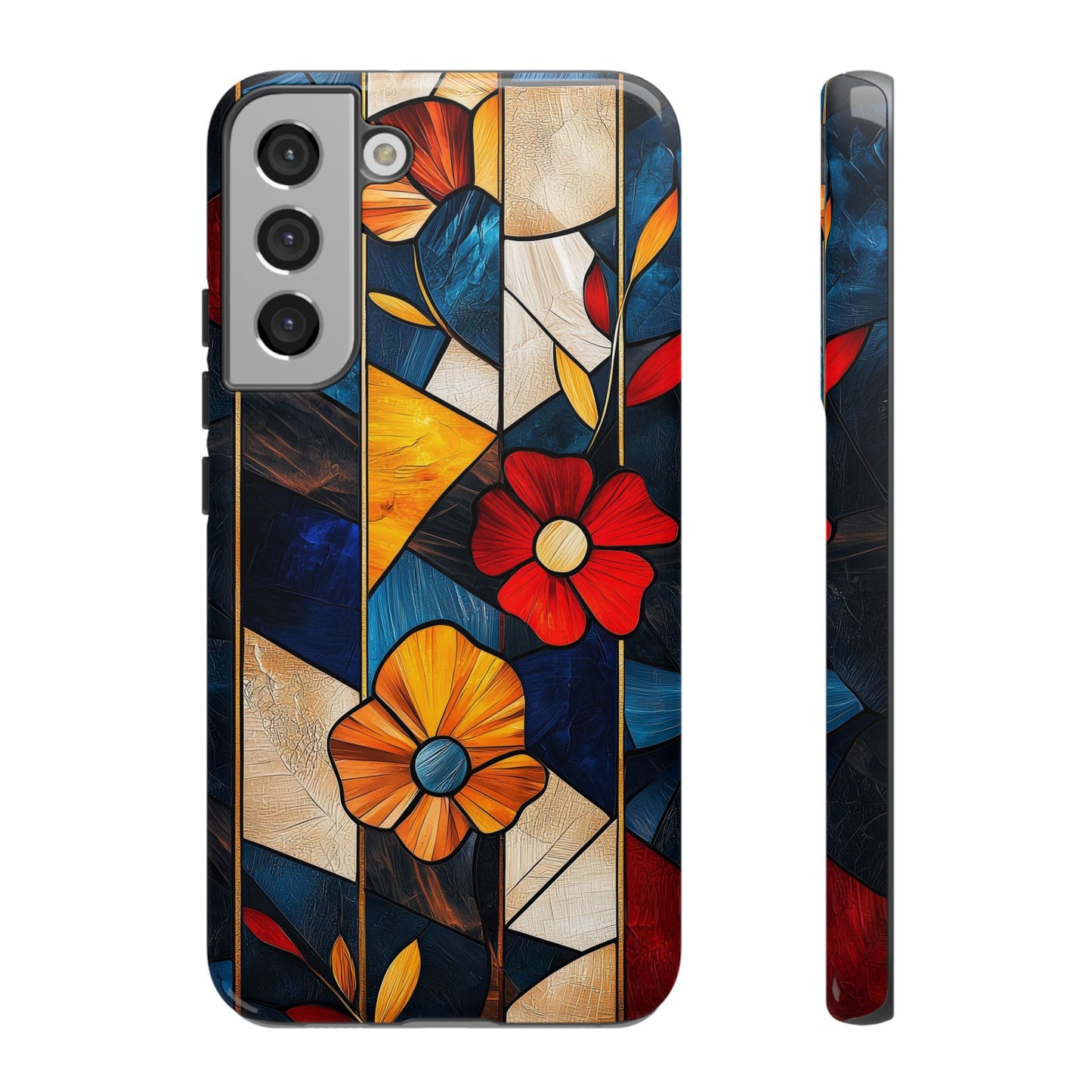 Bloomlines – Geometric Floral Stained Glass Phone Case for iPhone, Samsung & Pixel