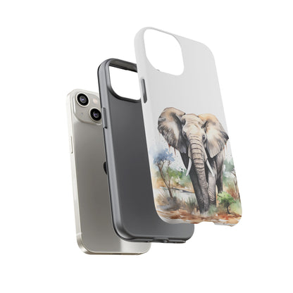 Safari Watercolor Elephant Mobile Cover – Artistic Wildlife Design