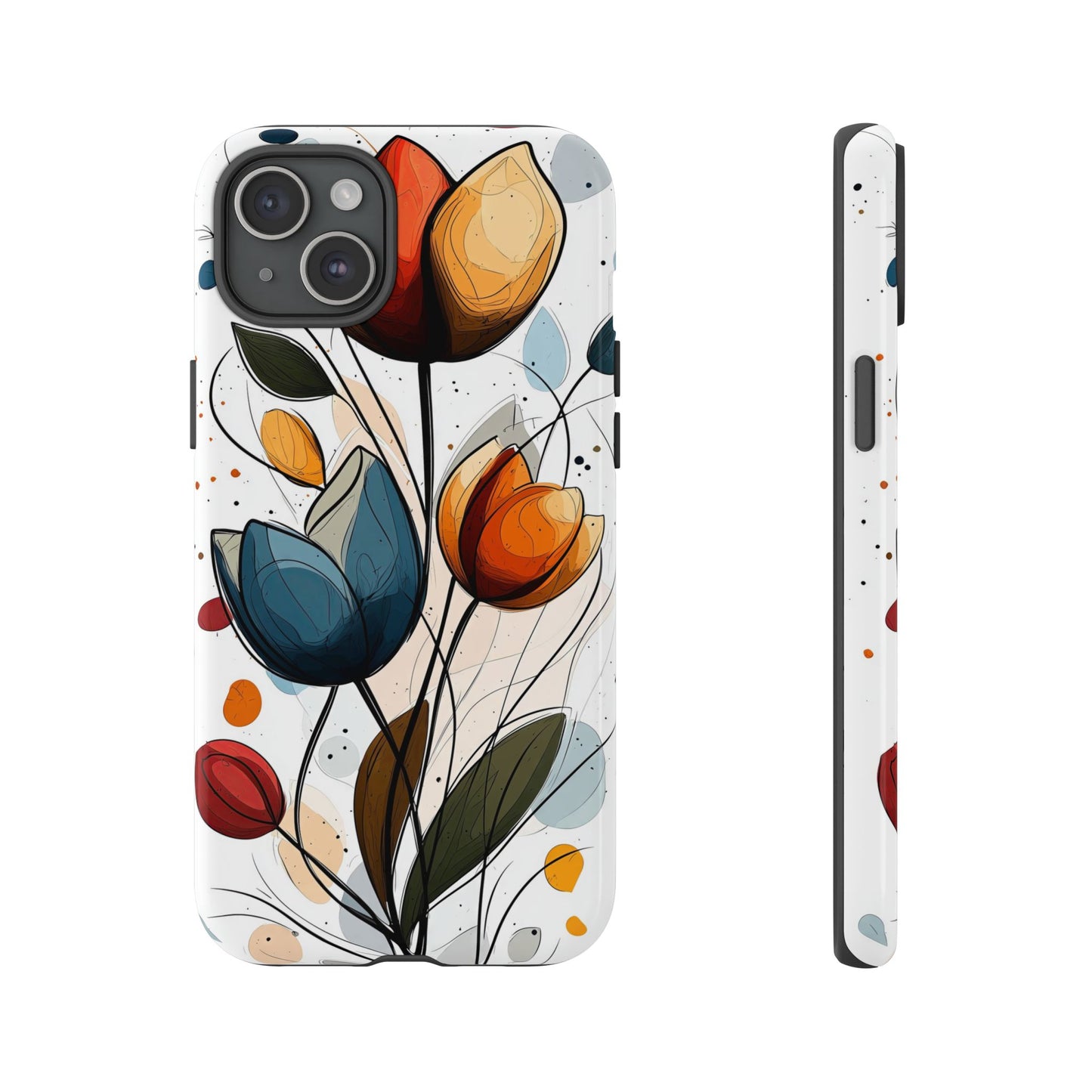Tulip Whimsy – Artistic Floral Phone Case for iPhone, Pixel & Samsung