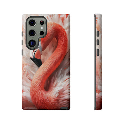 Elegant Flamingo Feather Phone Case for iPhone, Samsung & Google Pixel