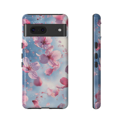 Cherry Blossom Drift Watercolor Phone Case for iPhone, google Pixel & Samsung