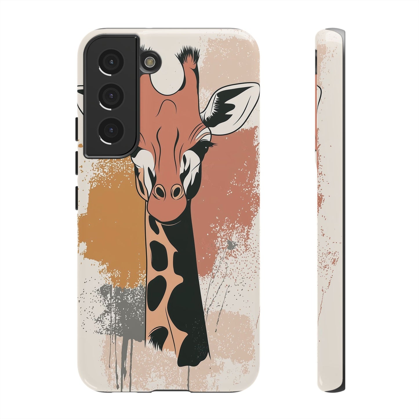 Tall & Graceful: Giraffe Splatter Art Phone Case for iPhone, Samsung & Pixel
