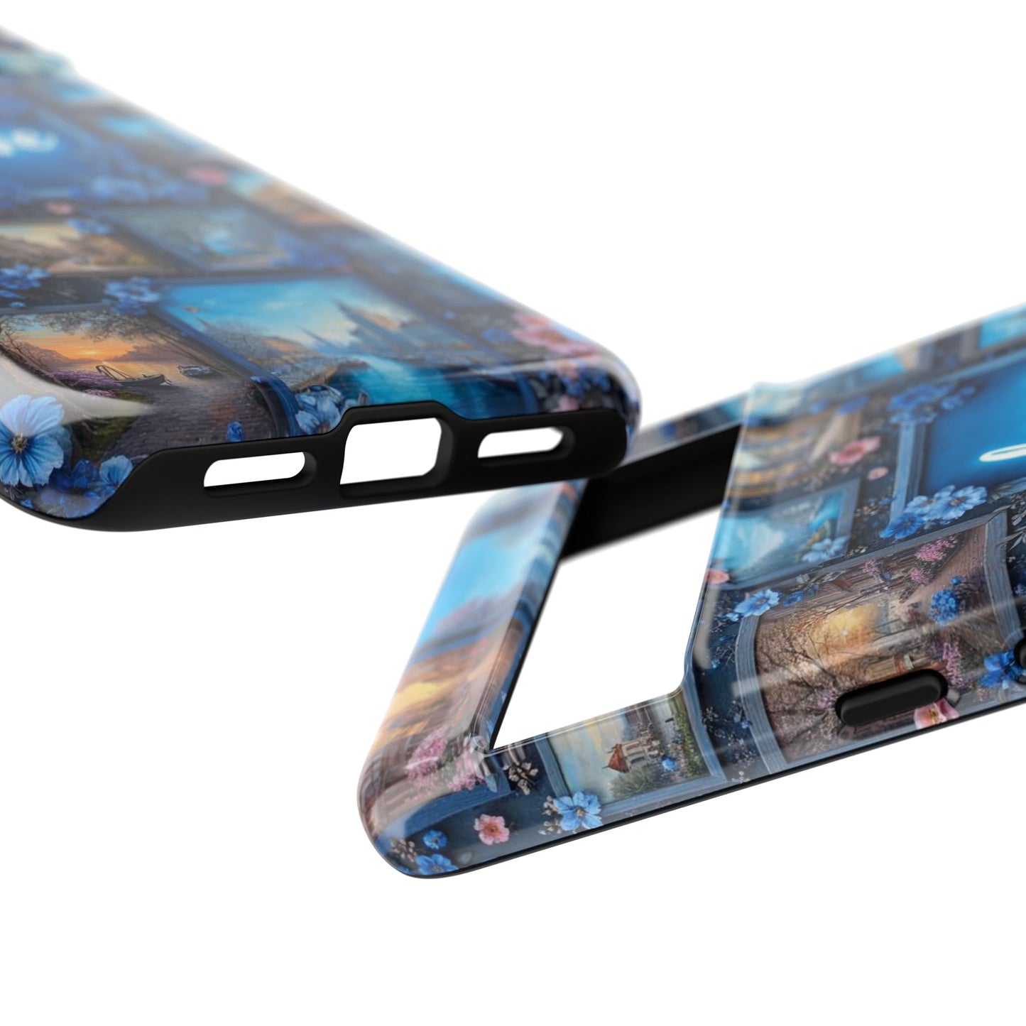 Blue Floral Love Frame Phone Case