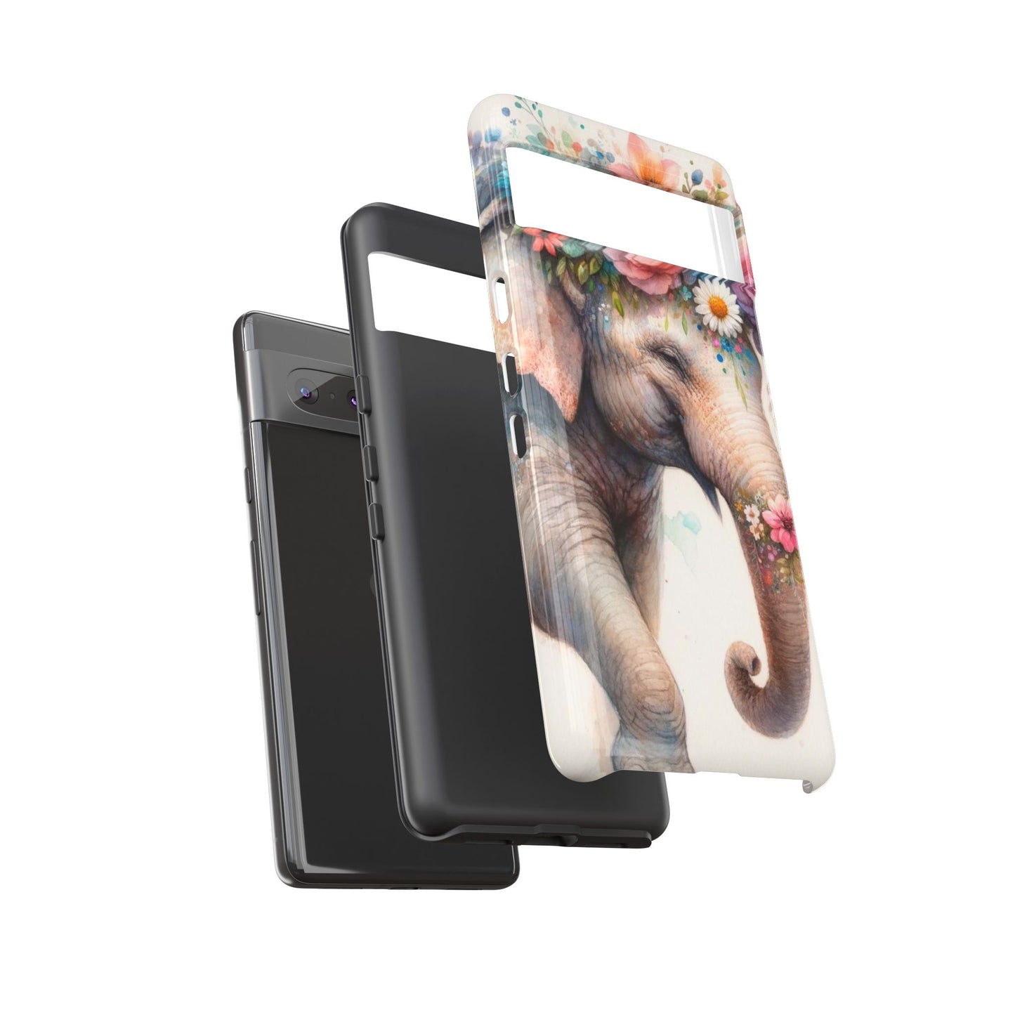 Joyful Floral Elephant Mobile Cover – Whimsical Watercolor Art