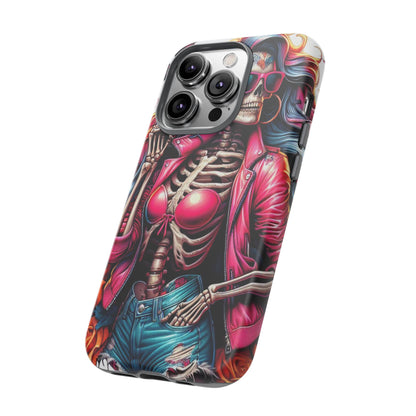 Neon Bones – Retro Skeleton & Vibrant Punk Aesthetic Mobile Cover