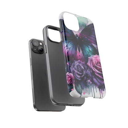 Mystic Bloom – Vibrant Butterfly & Rose Art Mobile Cover