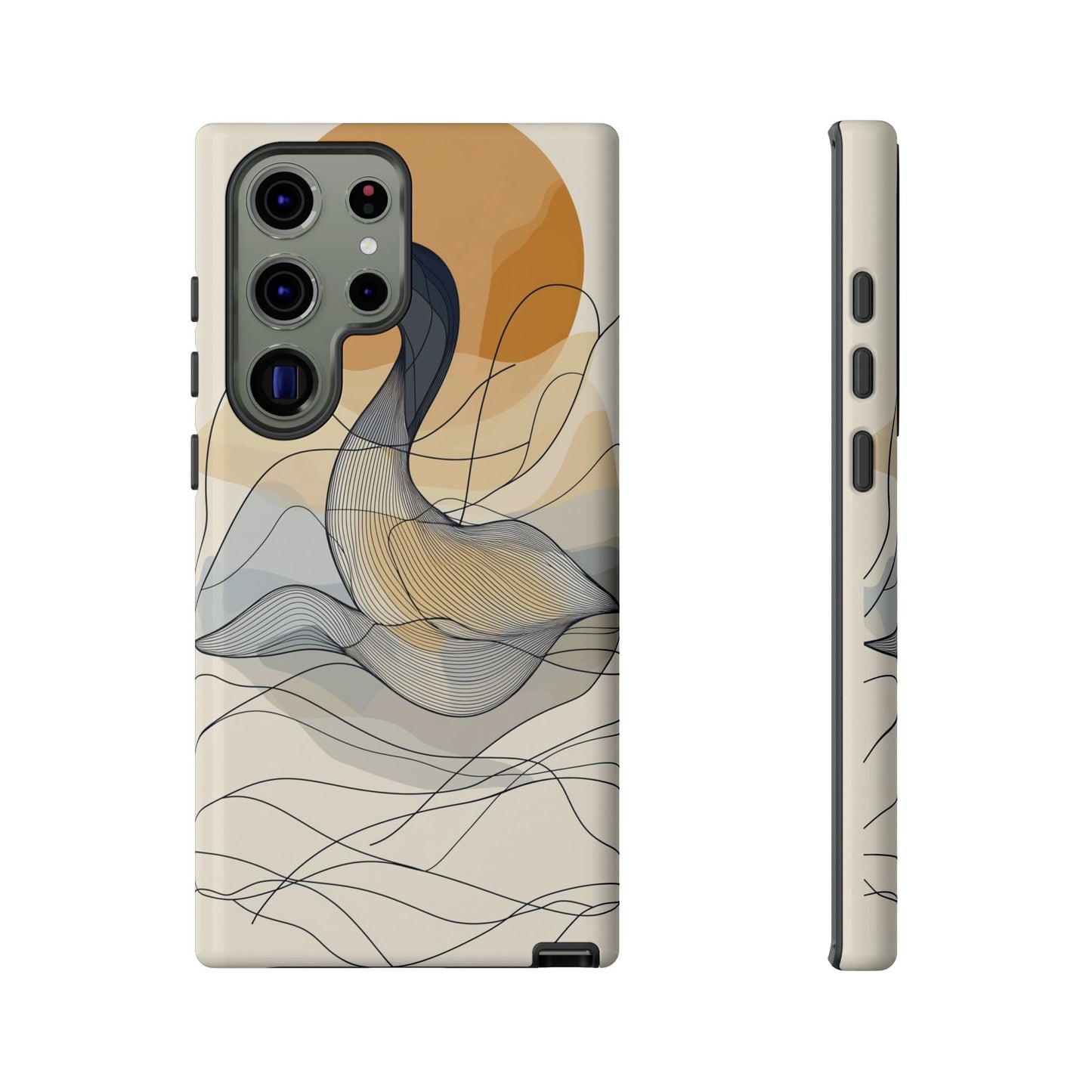 Serenity in Motion: The Abstract Swan Phone Case for iPhone, Samsung & Pixel