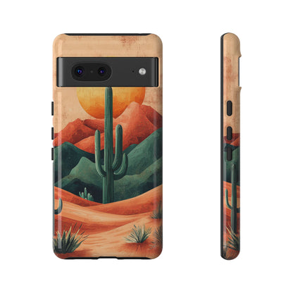 Sunset Cactus Dreams Boho Phone Case for iPhone, Pixel & Samsung