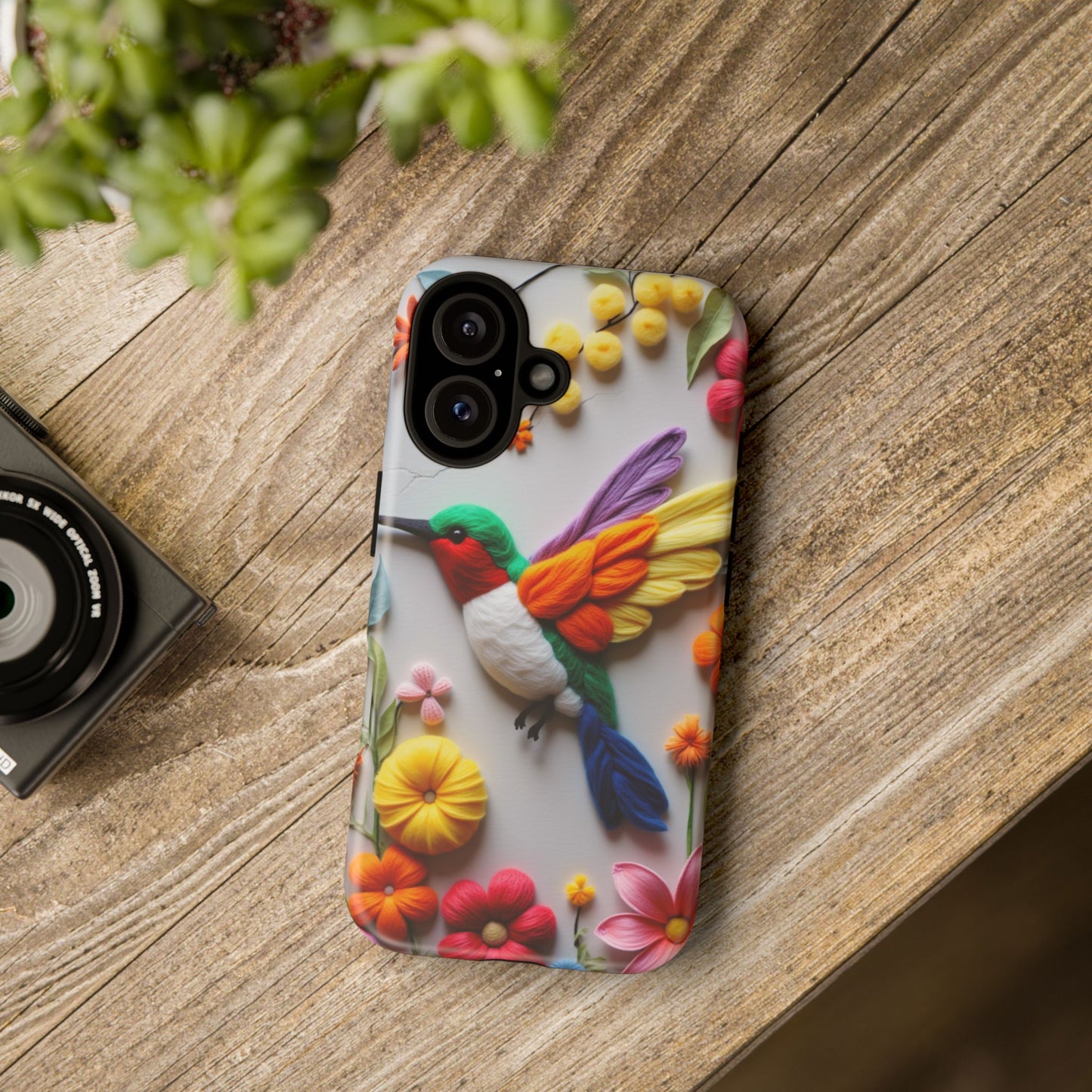 Elegant Hummingbird with Floral Mosaic Design | Nature's Artistic Vibes | iPhone 16 Pro