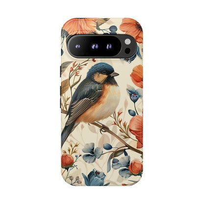 Floral Bird Phone Case - Elegant Nature-Inspired Cover for iPhone, Samsung & Google Pixel
