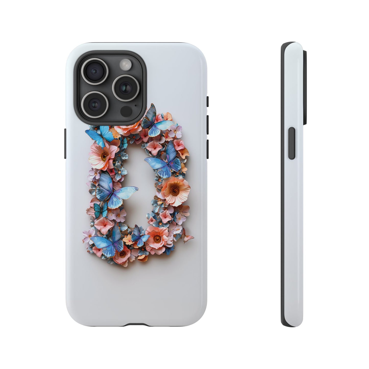 Floral Letter D Phone Case – Personalized Aesthetic Cover for iPhone, Samsung & Google Pixel