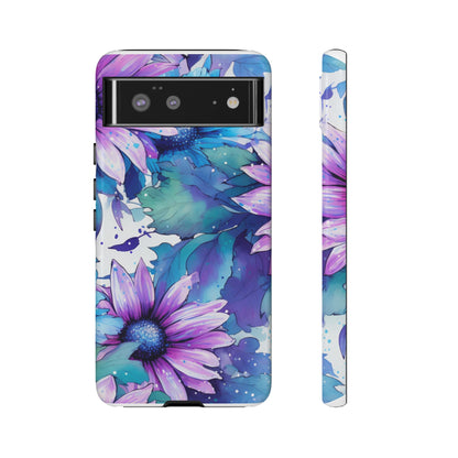 Dreamy Blue & Purple Floral Watercolor Mobile Case