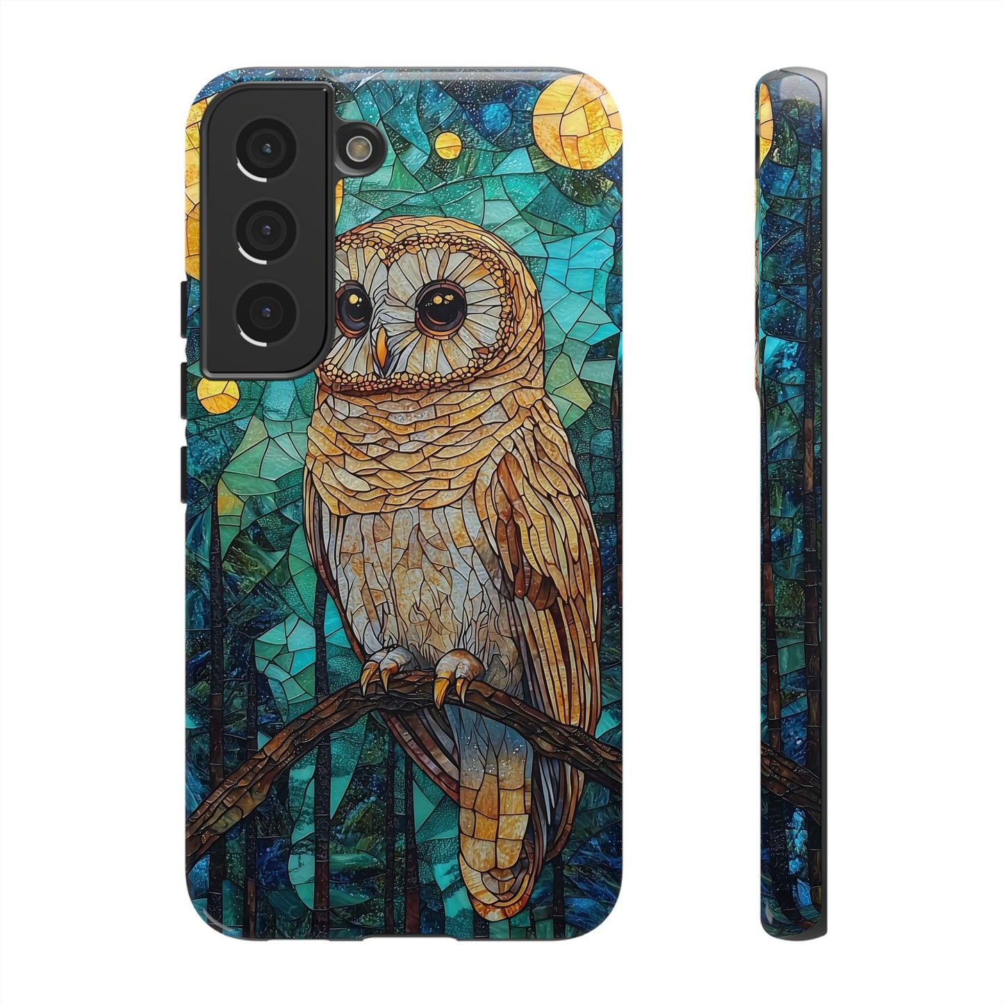 Nocturnal Wisdom – Stained Glass Owl Phone Case for iPhone, Samsung & Pixel