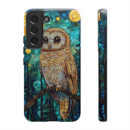 Nocturnal Wisdom – Stained Glass Owl Phone Case for iPhone, Samsung & Pixel