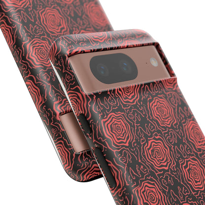 Red roses abstract geometric seamless pattern design