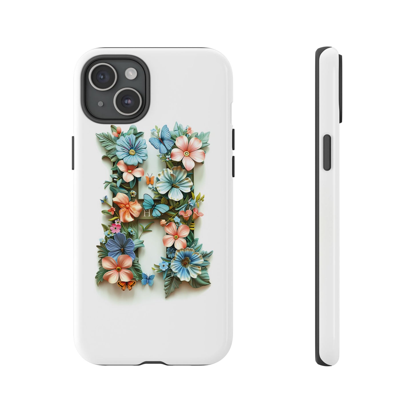 Floral Letter H Phone Case – Personalized Aesthetic Cover for iPhone, Samsung & Google Pixel
