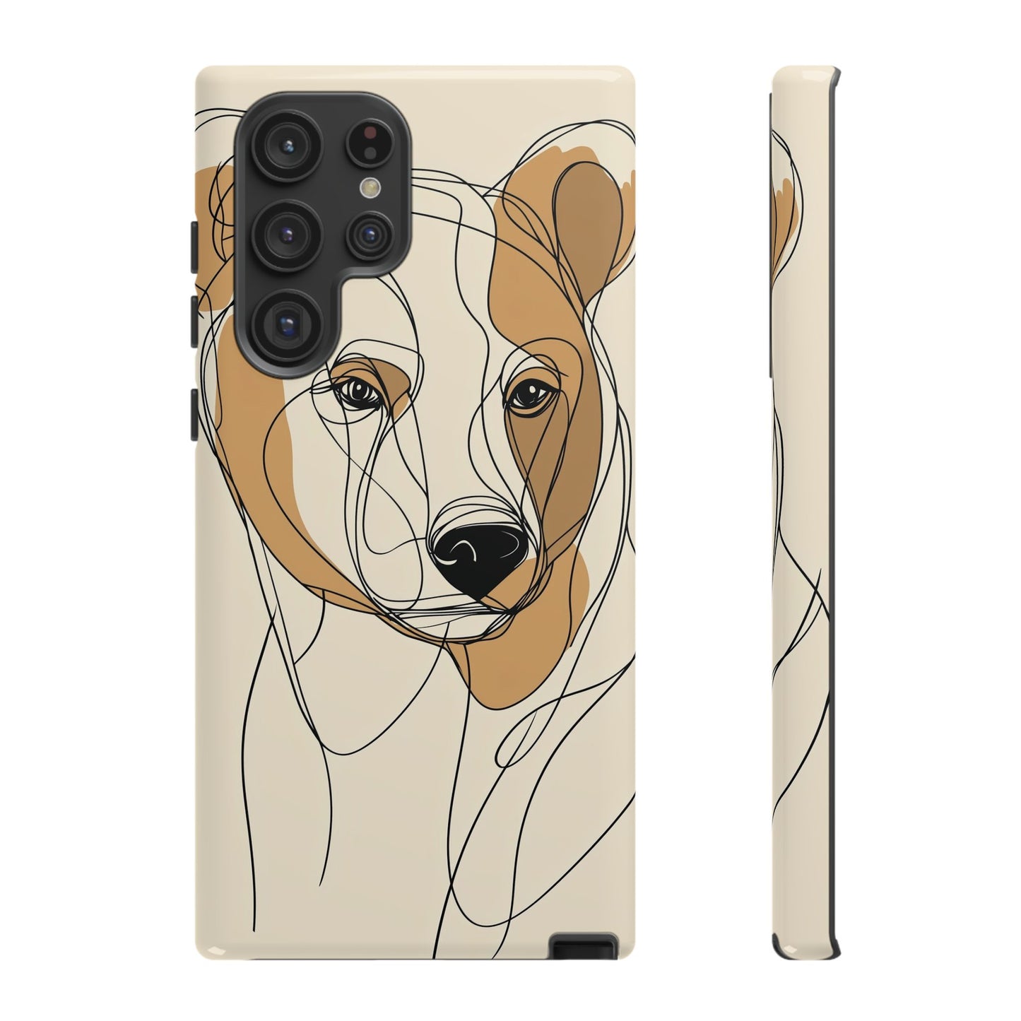 Soul of the Wild: Minimal Bear Portrait Phone Case for iPhone, Samsung & Pixel