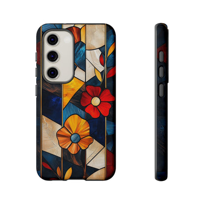 Bloomlines – Geometric Floral Stained Glass Phone Case for iPhone, Samsung & Pixel