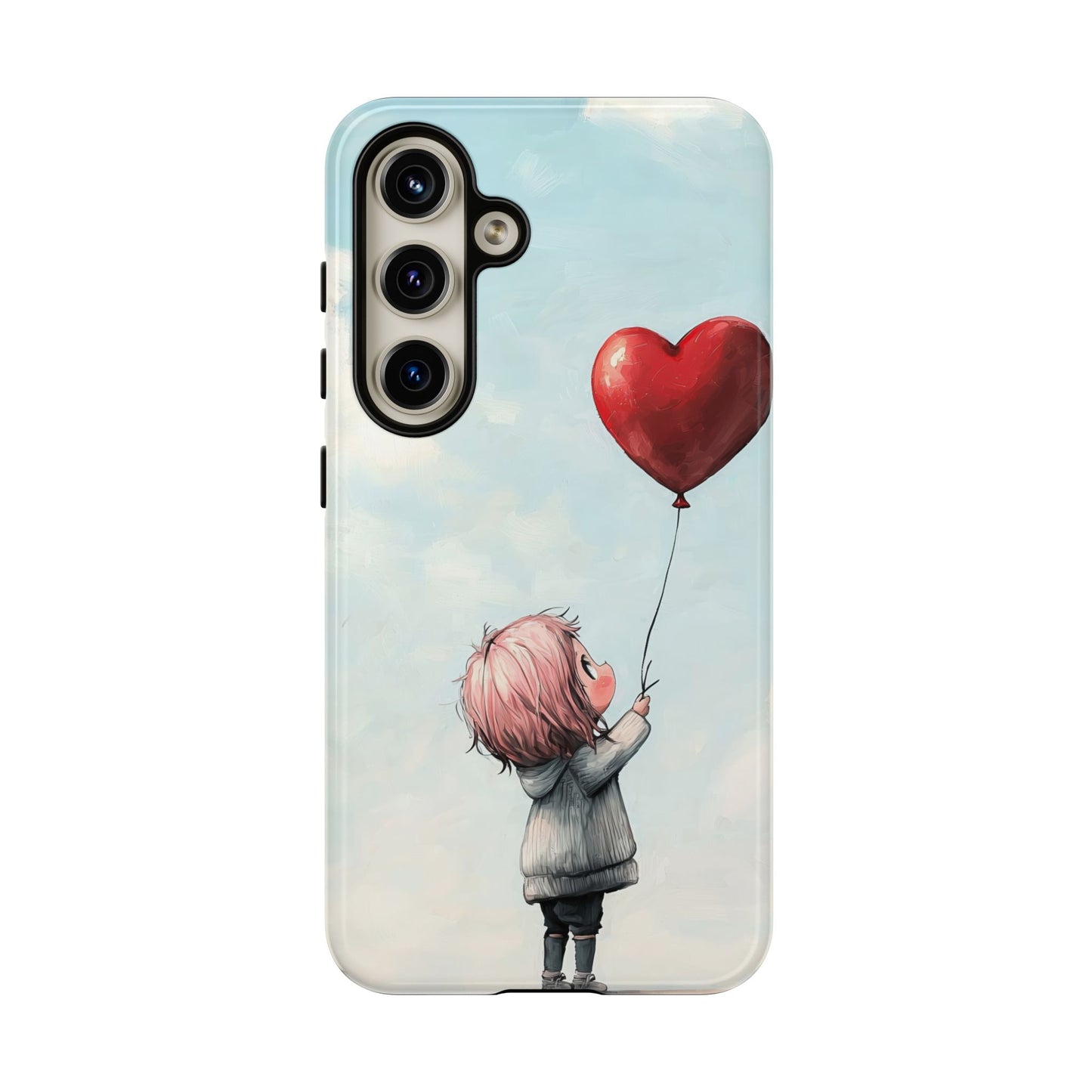Anime Heart Balloon Phone Case – Dreamy & Cute Art for iPhone, Google Pixel & Samsung