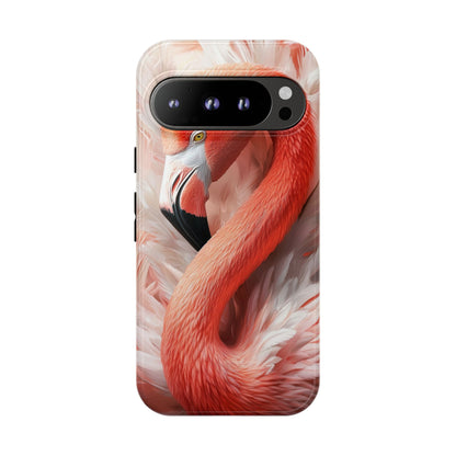 Elegant Flamingo Feather Phone Case for iPhone, Samsung & Google Pixel
