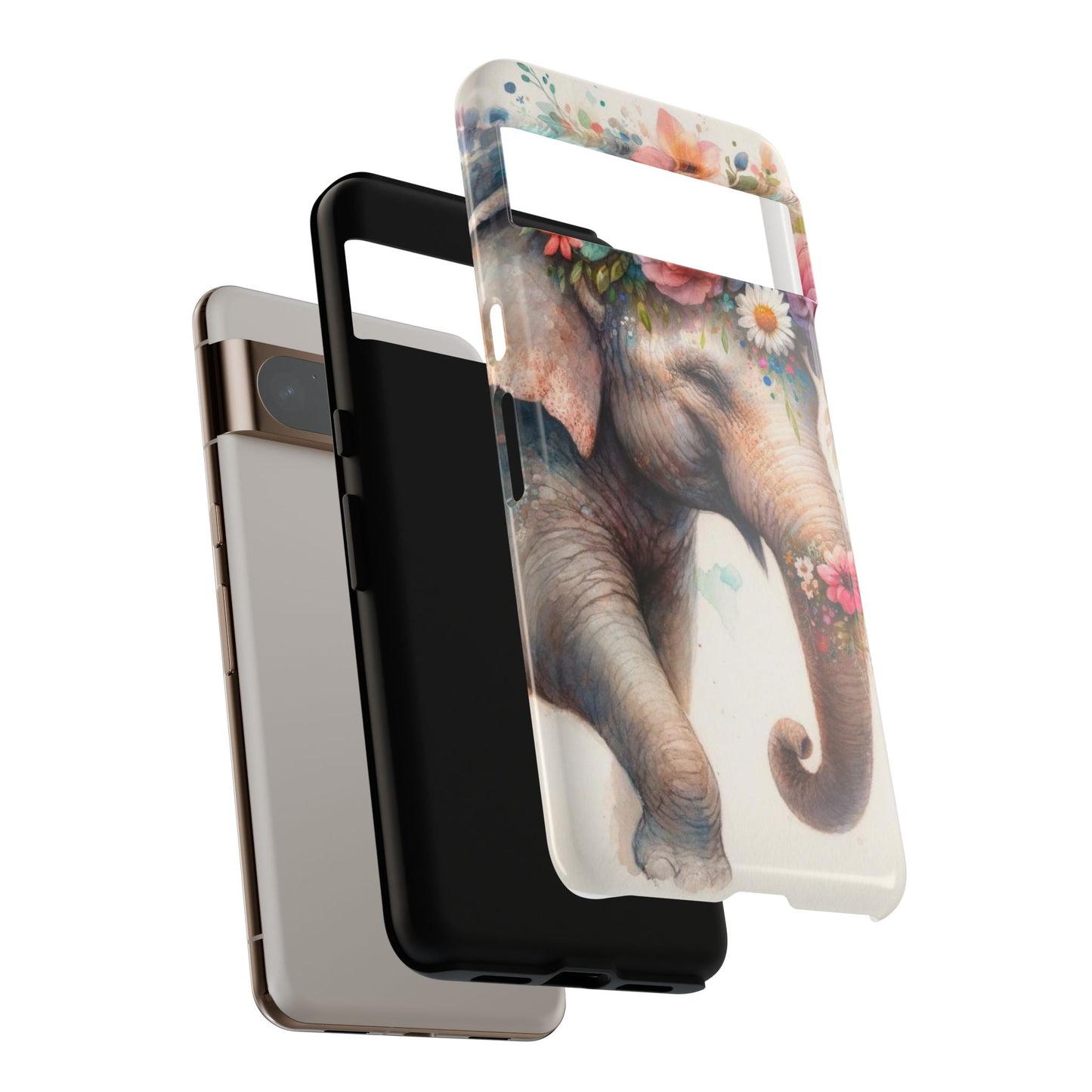 Joyful Floral Elephant Mobile Cover – Whimsical Watercolor Art