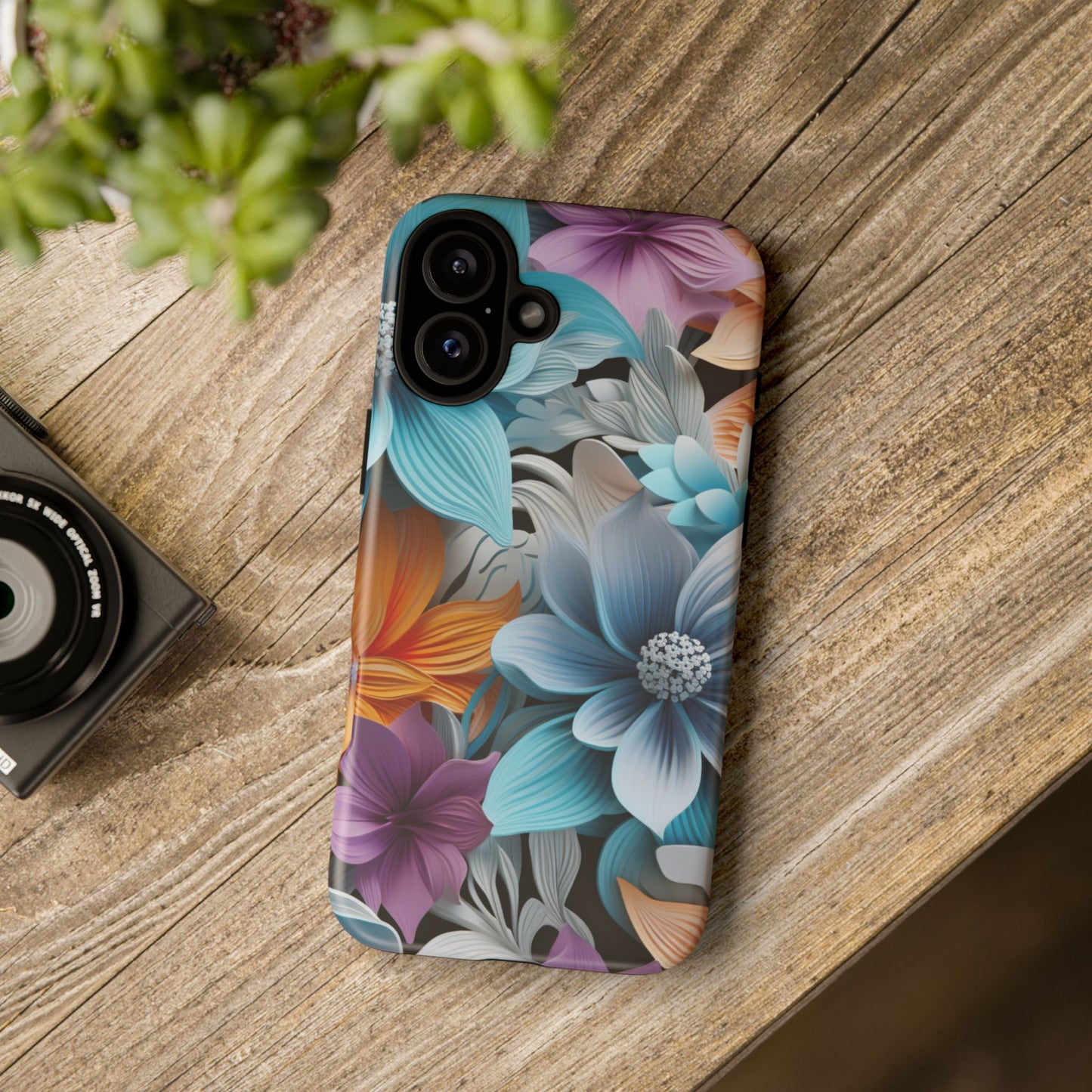 Elegant 3D Floral Bloom Mobile Case – Vivid & Artistic