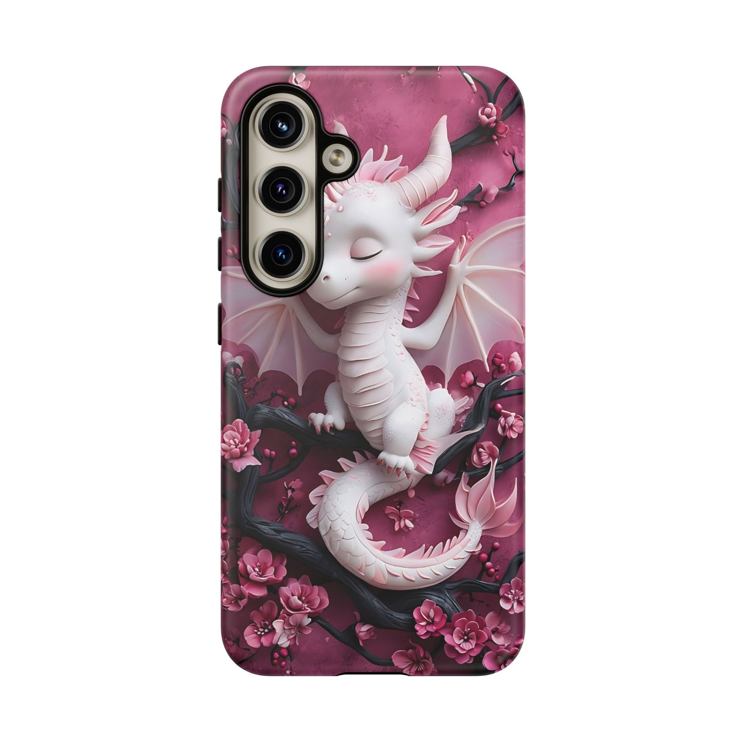 Whimsical 3D Relief Artwork Of A Cute Dragon phone case design