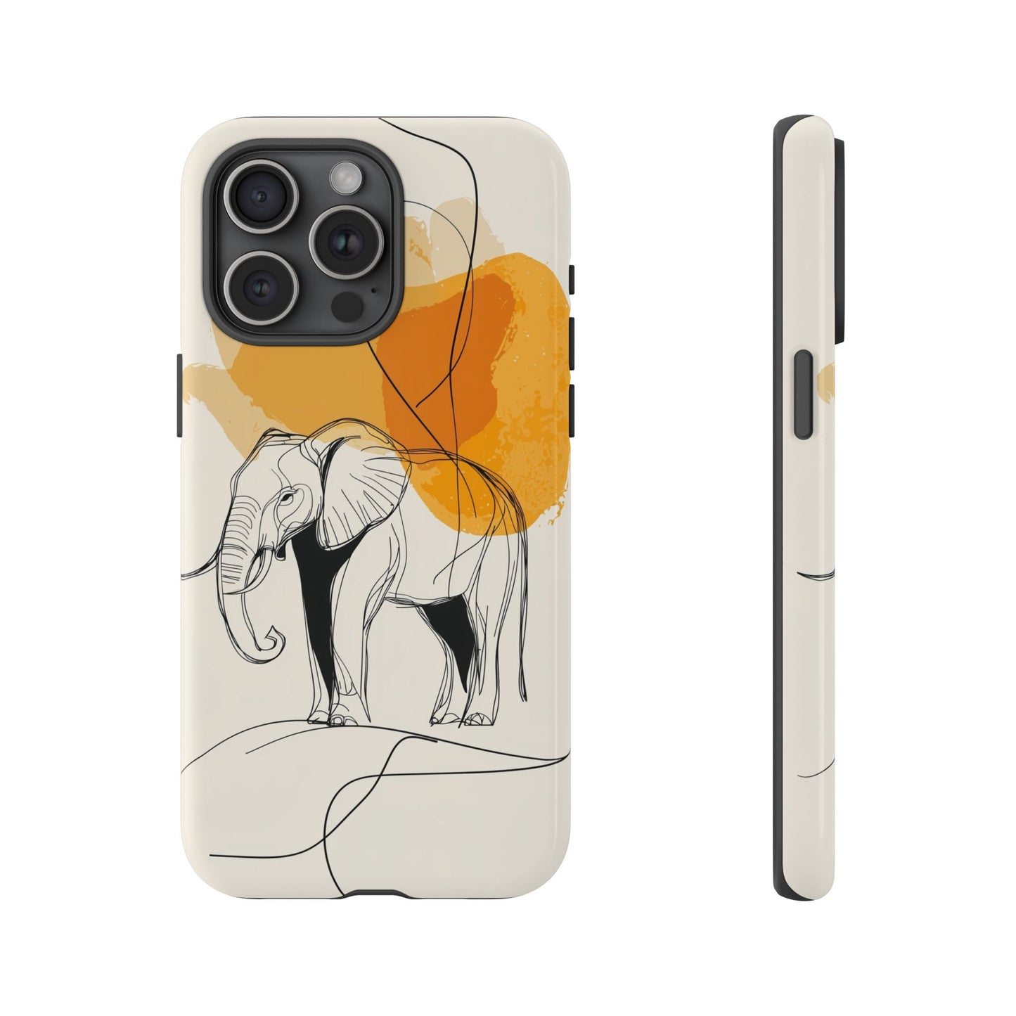 Grace in Strength: Abstract Elephant Sketch Phone Case for iPhone, Samsung & Pixel