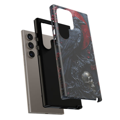 Gothic Sculpture Of Raven On Charcoal Tree Branch phone case design