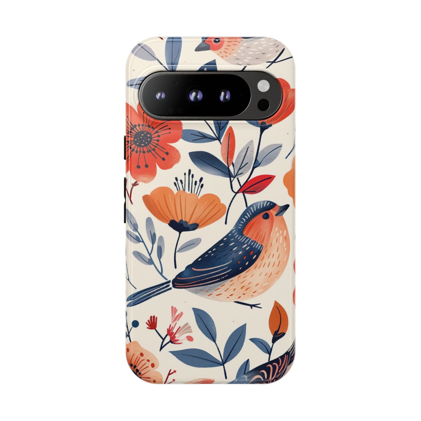 Floral Bird Phone Case - Elegant Nature-Inspired Cover for iPhone, Samsung & Google Pixel