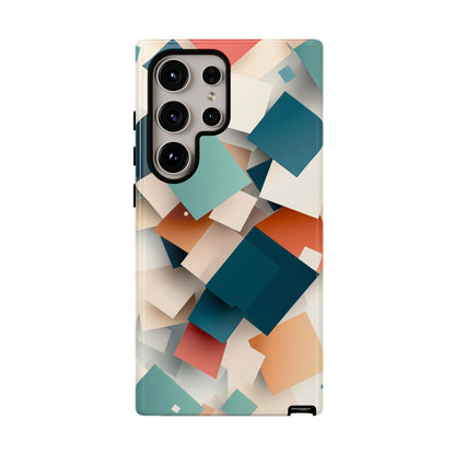 Geometric Cascade – Modern Abstract Blocks Phone Case – iPhone, Google Pixel, Samsung