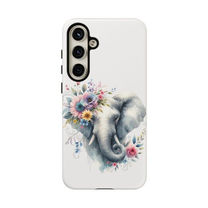 Floral Elephant Mobile Cover – Elegant Watercolor Art