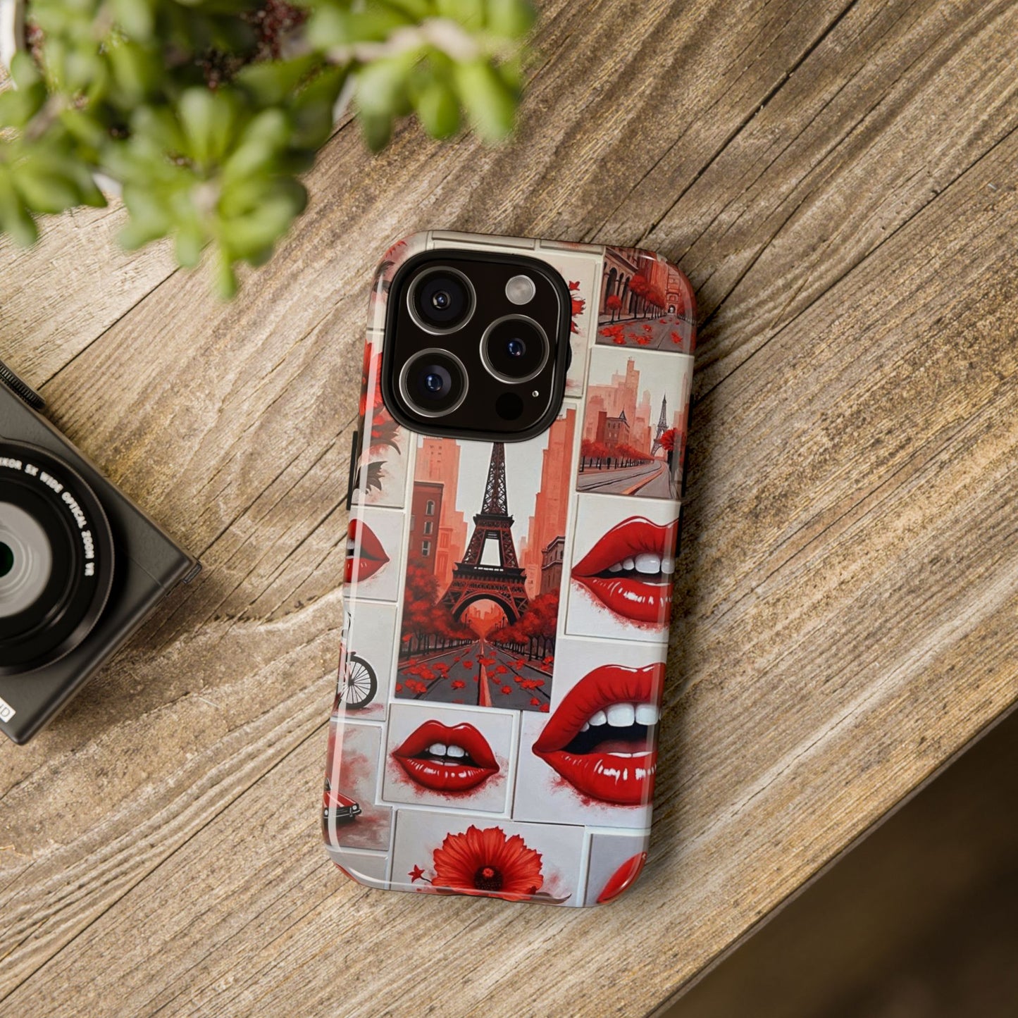 Red Lips & Eiffel Tower Phone Case