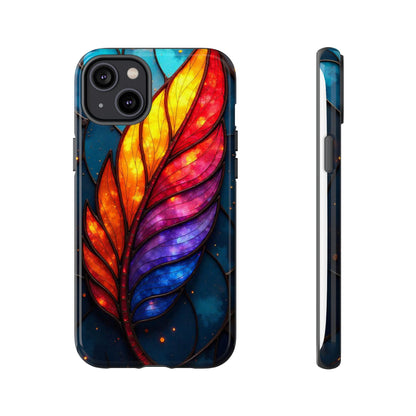 Vivid Feather: Stained Glass Abstract Art