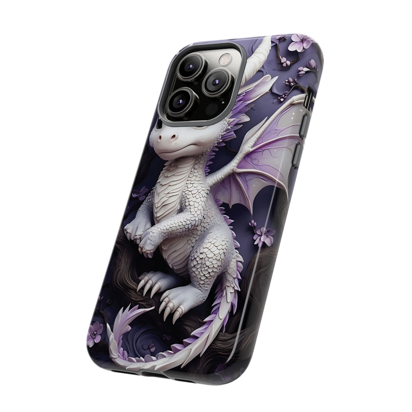 Charming Young Dragon on a Branch Phone Case Design